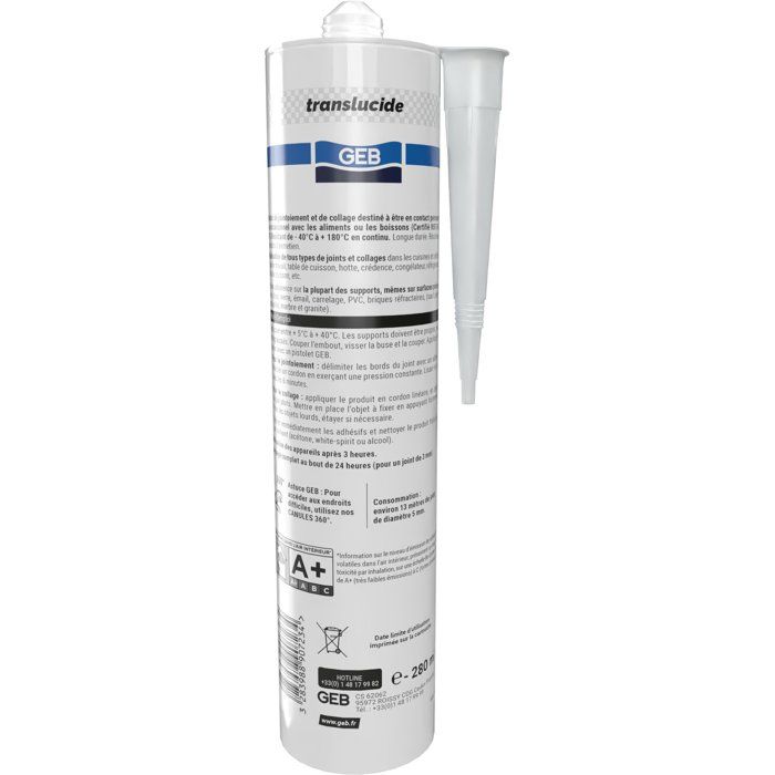 Silicone spécial alimentaire - GEB - Translucide - 310 ml