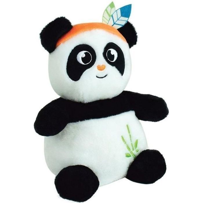 Peluche bouillotte INDIAN PANDA - JEMINI - H 21 cm - Blanc et noir - BÈbÈ