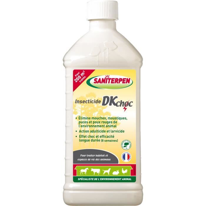 SANITERPEN DK CHOC 1L- Insecticide - 1L - élimine les insectes volants et rampants de l'habitat des animaux