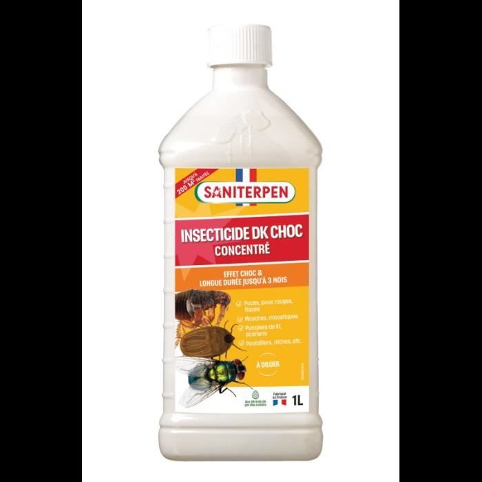 SANITERPEN DK CHOC 1L- Insecticide - 1L - élimine les insectes volants et rampants de l'habitat des animaux