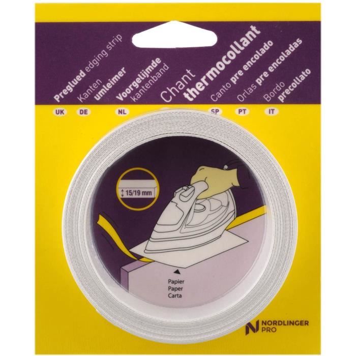 Bande de chant - NORDLINGER PRO - 23 mm x 5 m - Blanc SatinÈ - PrÈ-encollÈe