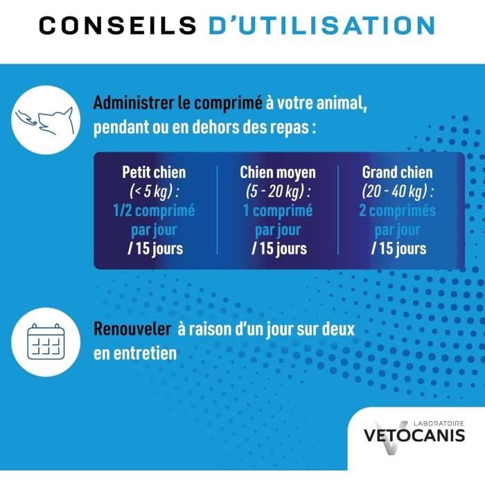 Dentifrice a croquer anti-tartre - VETOCANIS - Pour chien - 30 comprimés