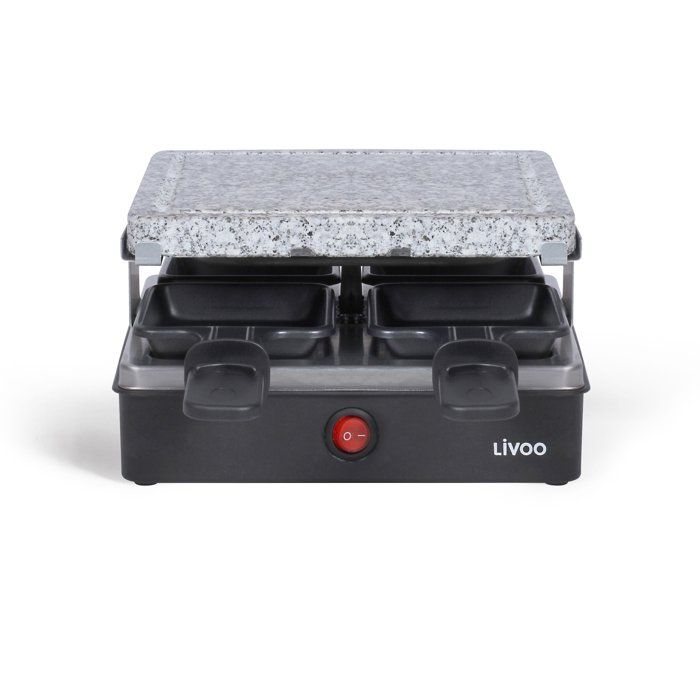 Appareil a raclette - LIVOO - DOC242 - 4 personnes - 600 W - Plateau amobible en granit