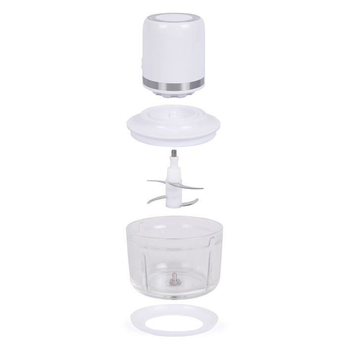 Hachoir électrique sans fil - LIVOO - 200 W - 2 vitesses - 1,2 L - 4 lames en acier - Blanc