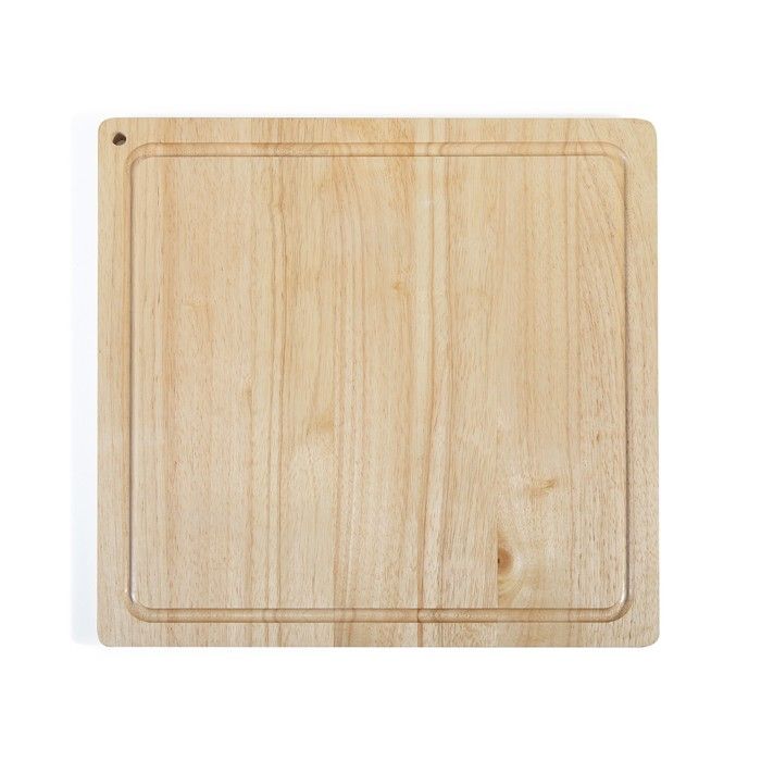 Planche a découper - LIVOO - MES141 - Bois d'hévéa - Taille XXL - 46 x 46 cm - Rigole intégrée