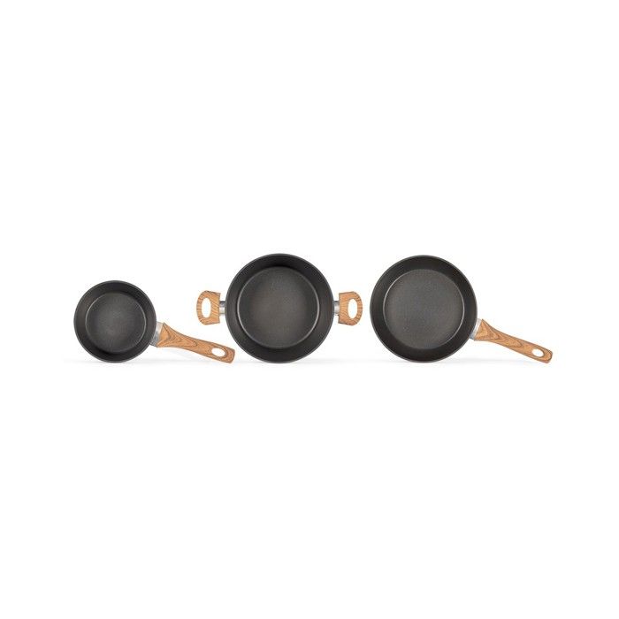 Batterie de cuisine - Induction - LIVOO - MEP147 - Aluminium antiadhésif - 5 pieces - 1 casserole Ř16 - 1 poele Ř24 - 1 faitout Ř24