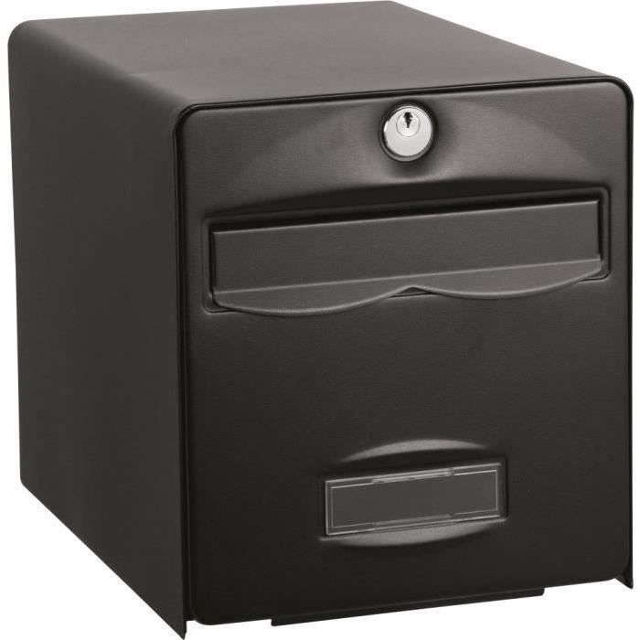 BURG WACHTER BoÓte aux lettres Balthazar en acier galvanisÈ - 1 porte - Noir