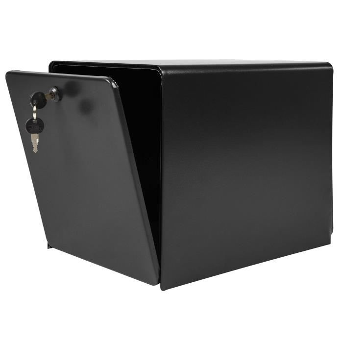 BURG WACHTER Boîte aux lettres Balthazar en acier galvanisé - 2 portes - Noir