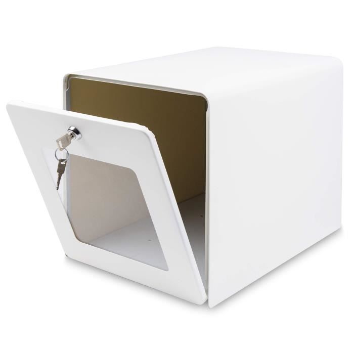 BURG WACHTER BoÓte aux lettres BalnÈaire en acier galvanisÈ - Porte arriere vitrÈe - Blanc