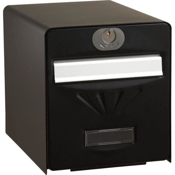 BURG WACHTER BoÓte aux lettres BalnÈaire en acier galvanisÈ - Porte arriere vitrÈe - Noir