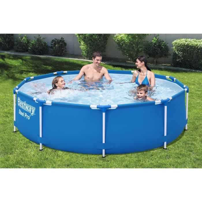 Kit Piscine hors sol tubulaire BESTWAY - Steel Pro - 305 x 76 cm - Ronde (Livrée avec pompe de filtration)