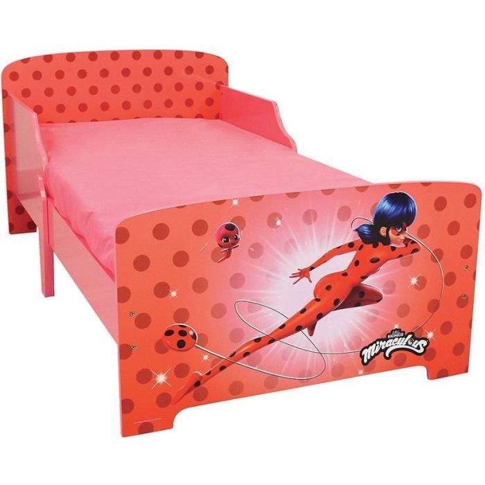Fun house miraculous ladybug lit avec sommier a lattes 140x70 cm