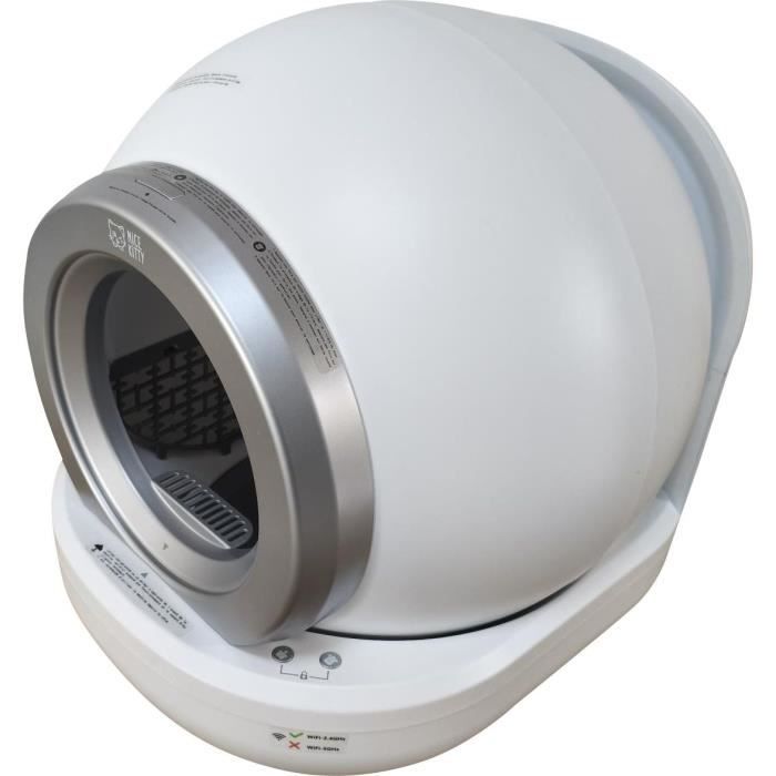 KITTY - Litiere autonettoyante pour chats 65 L démontable et lavable - Connectivité APP- 57 x 50 x 53 cm