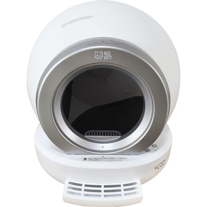 KITTY - Litiere autonettoyante pour chats 65 L démontable et lavable - Connectivité APP- 57 x 50 x 53 cm