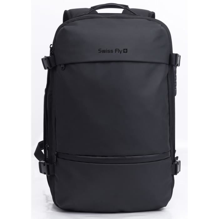 Sac de voyage a compression sous vide SWISS FLY - Pompe a batterie lithium externe - Multipoches - Imperméable - 40 L - Antivol