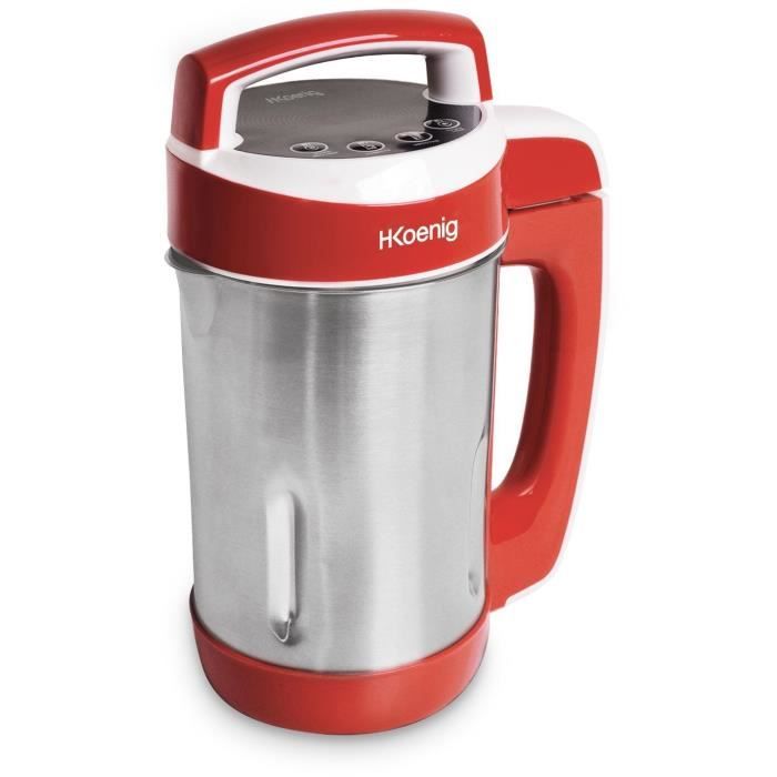 Blender chauffant - H.Koenig - MXC18 - 850 W - 1,1 L - Inox - 2 programmes de cuisson - rouge