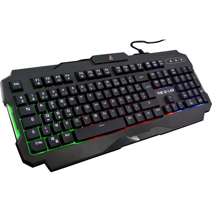 Pack Gamer 4 en 1 - The G-Lab - COMBO ACTINIUM - Souris Filaire - Clavier Filaire - Casque Filaire - Tapis de Souris