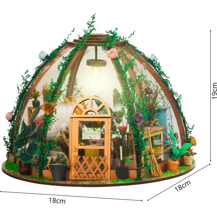 Book Nook - Kit DIY a construire Maquette 3D Serre Livre - Jolie Pergola Green Nook - 22 x 22 x 17 cm