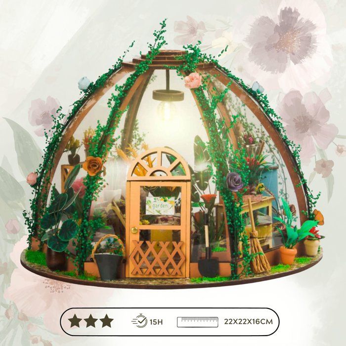 Book Nook - Kit DIY a construire Maquette 3D Serre Livre - Jolie Pergola Green Nook - 22 x 22 x 17 cm