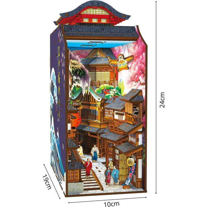 Book Nook - Kit DIY a construire Maquette 3D Serre Livre - Ruelle Japonaise Nookland - 10 x 19 x 24 cm