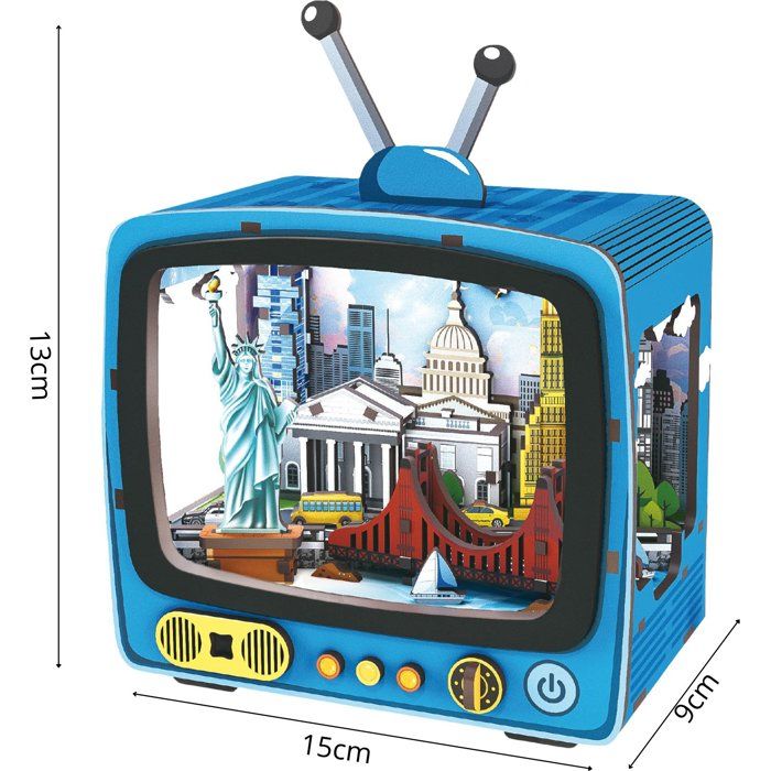Book Nook - Kit DIY a construire Maquette 3D Serre Livre - TV New York - 12,5 x 8 x 13 cm