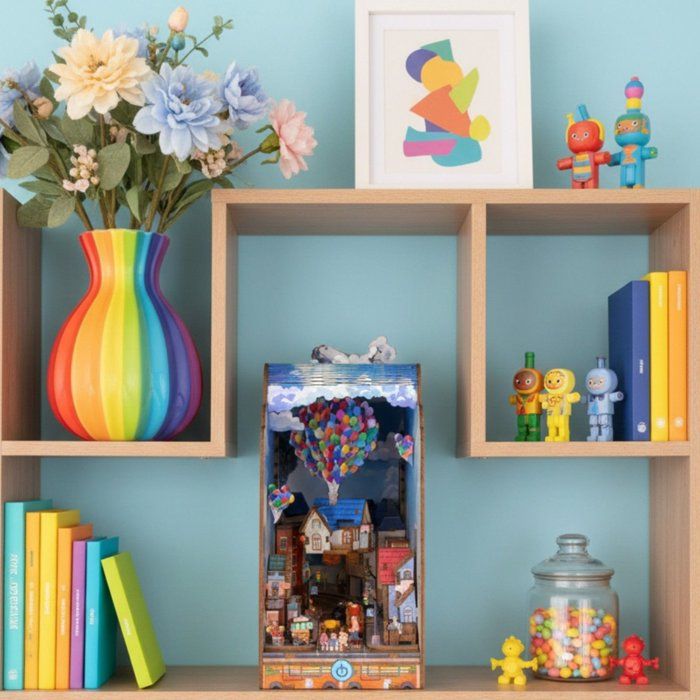 Book Nook - Kit DIY a construire Maquette 3D Serre Livre - Maison volante Nookland - 10 x 19 x 24 cm