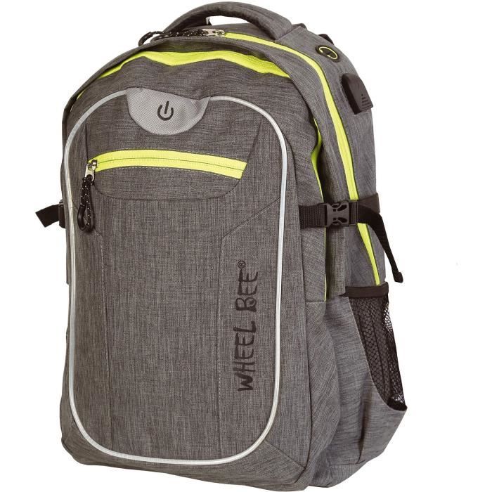 Wheel Bee Revolution Sac a Dos Enfants, 46 cm, 30 liters, Gris - 950022