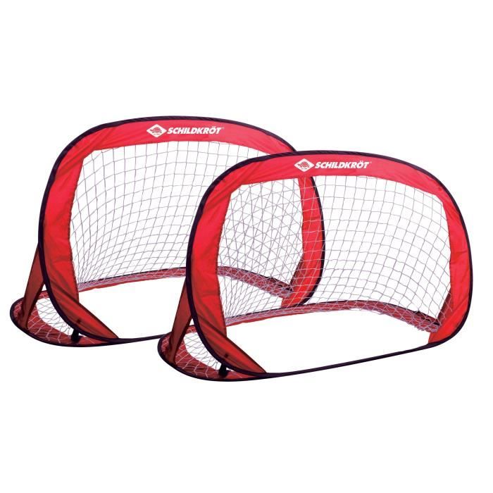 Cages - SCHILDKROT - Pop-Up - 120 x 80 x 80 cm - Activités plein air - 2 buts pliables + 4 crochets acier