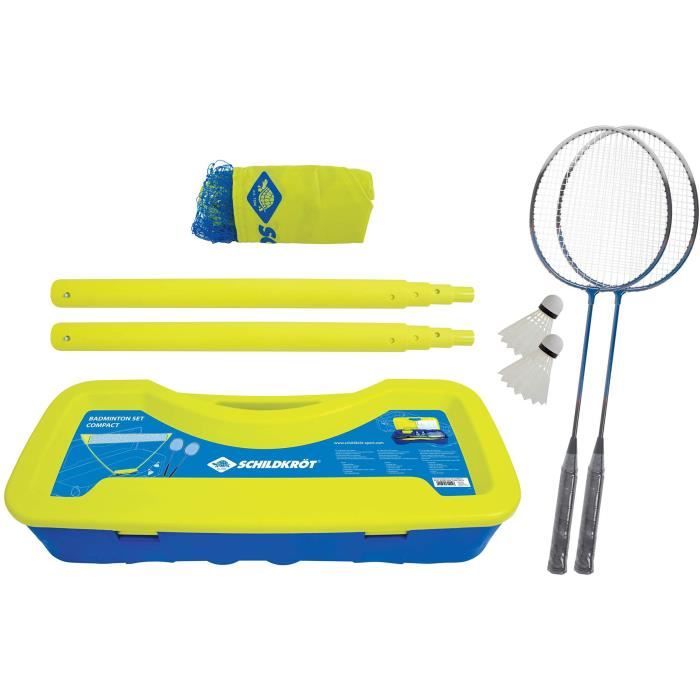 Ensemble de badminton - SCHILDKROT - Donic Schildkrˆt - 2 raquettes - 1 filet - Couleur bleu/jaune
