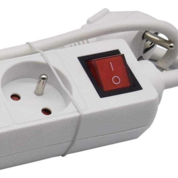 Bloc ménager - GAO - 6 prises - Avec interrupteur, câble 1,4m, protection enfants