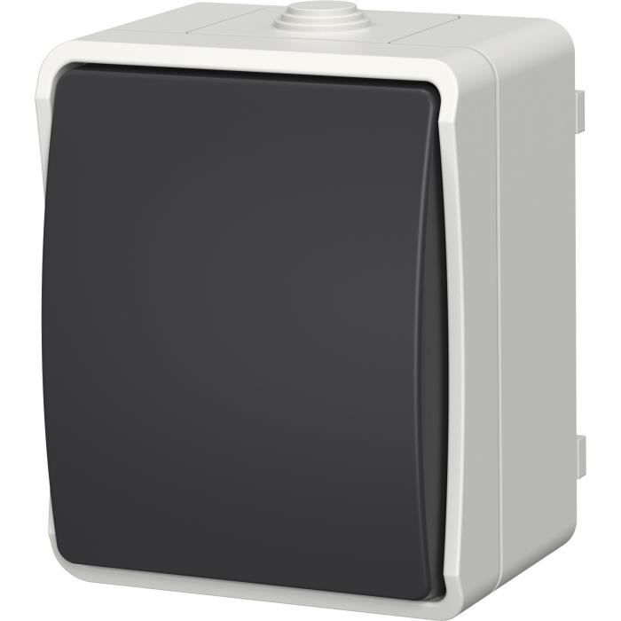 Interrupteur va-et-vient - Aquatop - IP54 - Gris - Intérieur - Plastique haute résistance