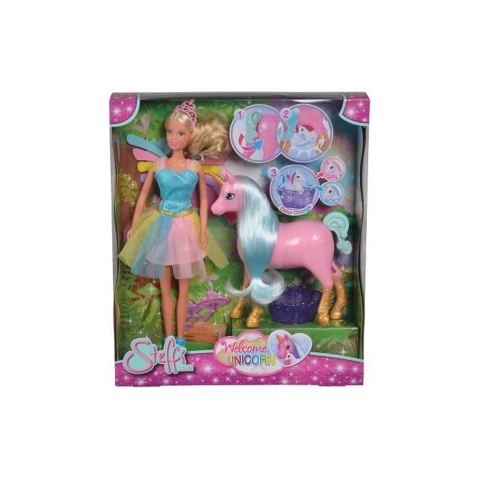 Poupée Steffi Love Fée 29 cm + Licorne enceinte
