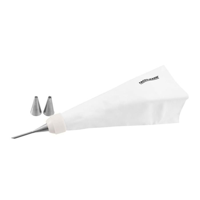 Poche a douille professionnelle - FM PROFESSIONAL - Réemployable - 3 douilles inox - 28 cm
