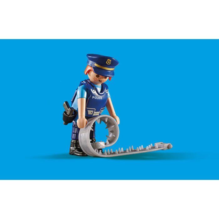 PLAYMOBIL 6878 Barrage de police, City Action, Contient un barrage de police avec chien policier et de nombreux accessoires, des 4 a