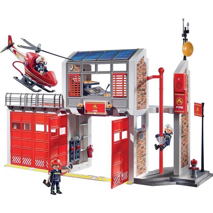 PLAYMOBIL 9462 Caserne de pompiers avec hélicoptere, City Action, Mixte, Pour enfant des 4 ans