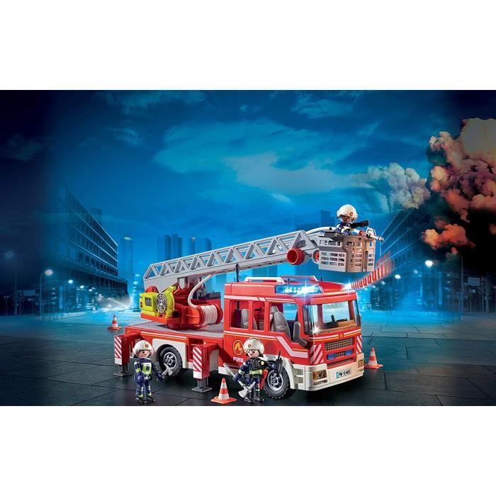 PLAYMOBIL 9463 Camion de pompiers, Avec échelle pivotante, City Action, des 4 ans