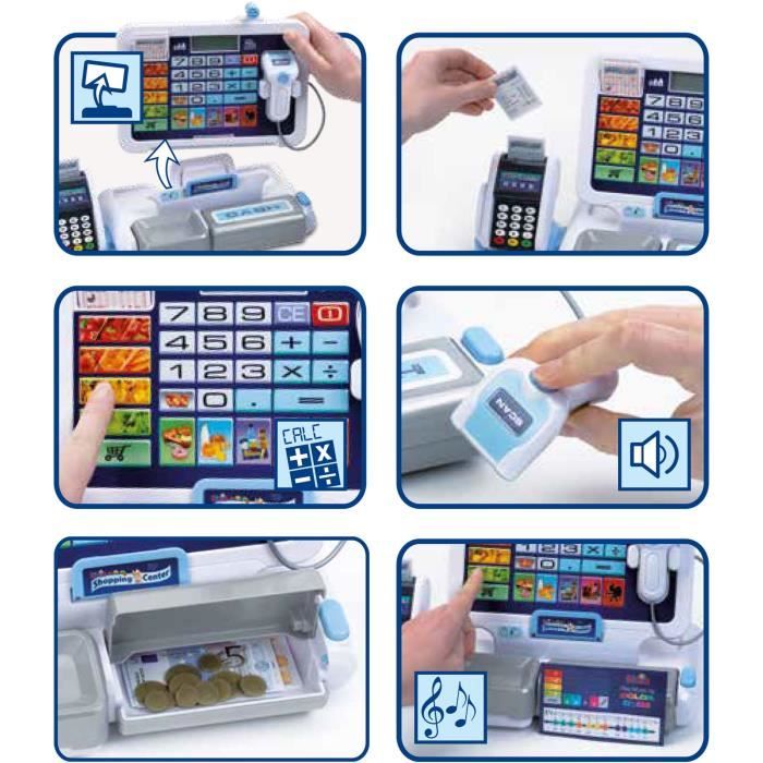 Jouet de caisse enregistreuse électronique avec tablette amovible - KLEIN - Diverses fonctions