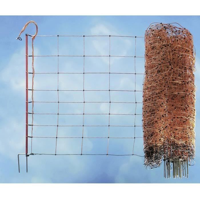 KERBL - Filet pour moutons OviNet électrifiable - Longueur 50 m - Hauteur 90 cm - 14 piquets