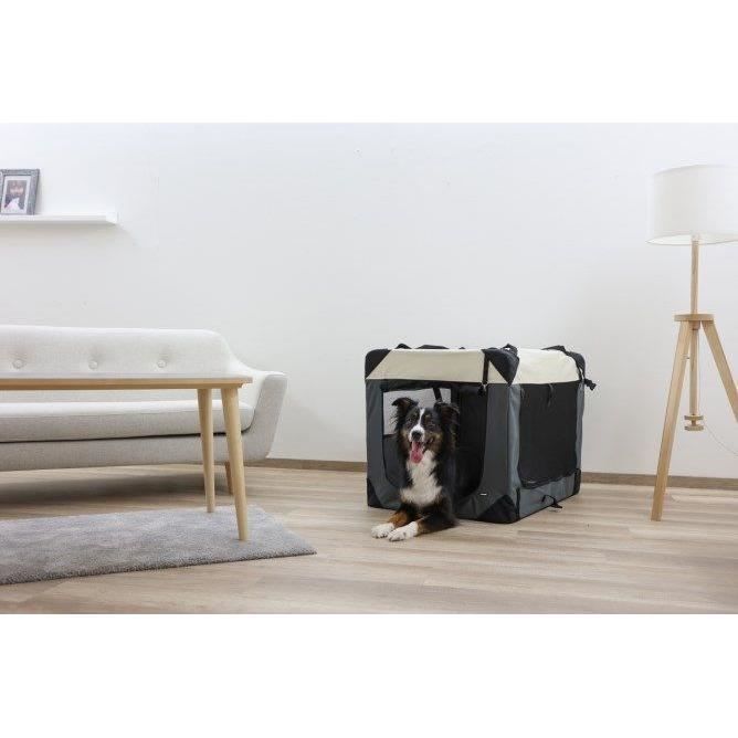 KERBL - Box de transport pour chien - JOURNEY - 70 x 52 x 52 cm - Gris / Beige