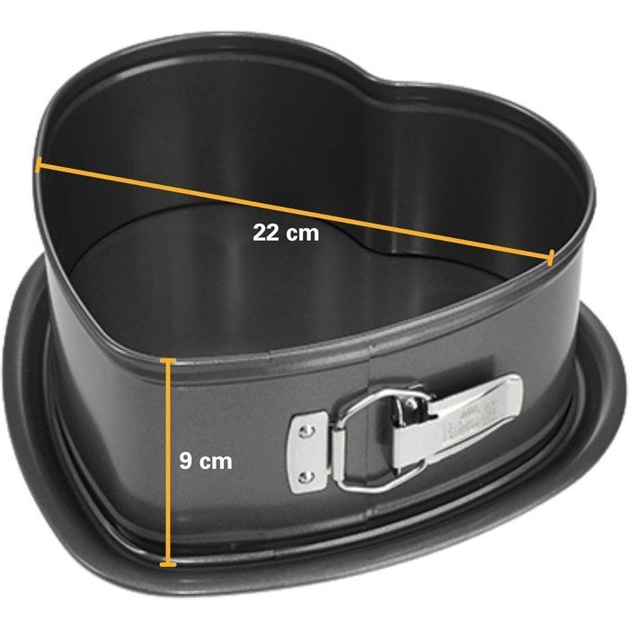 Moule coeur a fond amovible - BIRKMANN - EASY BAKING - Acier carbone - Anti adhésif - 26,5 x 25 x 9 cm