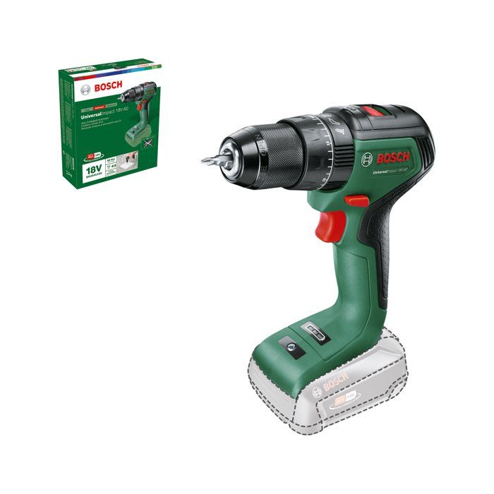 Perceuse visseuse a percussion BOSCH - UniversalImpact 18V 60 - Sans batterie et chargeur