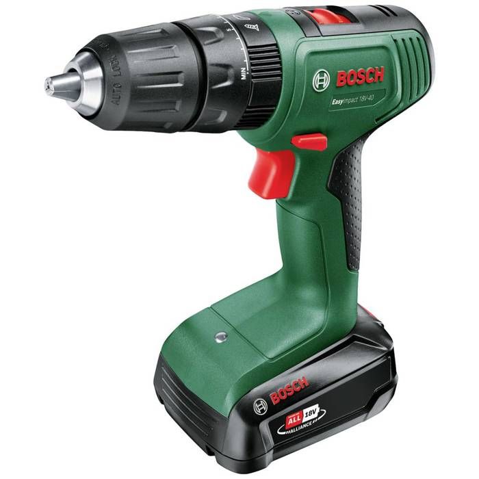 Perceuse-visseuse a percussion sans fil Bosch Home and Garden 06039D810D 18 V 1.5 Ah Li-Ion + 2 batteries, + chargeur,