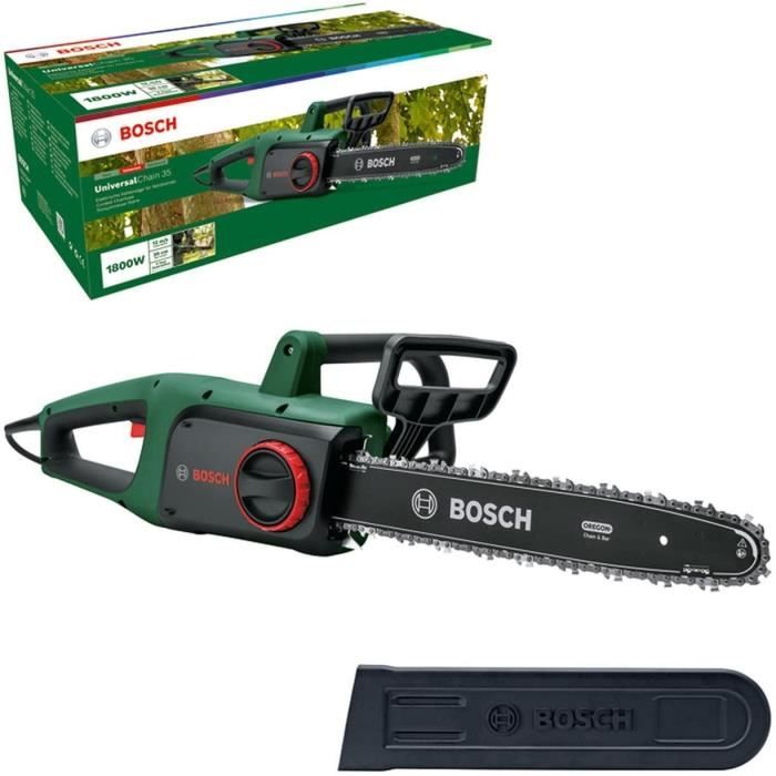 Tronçonneuse Bosch - UniversalChain 35 (1 800 W, longueur de coupe 35cm , vitesse de chaîne : 12 m/s)