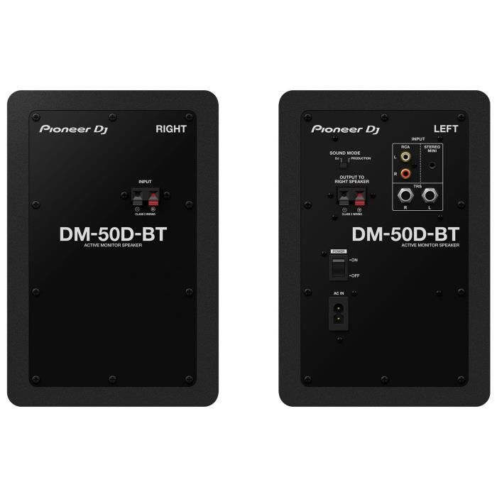Enceintes de monitoring - PIONEER DJ - DM-50D-BT - Bluetooth - 2x25W - Bass Reflex - Noir