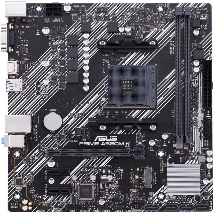 Carte mere - ASUS - PRIME A520M-K - AMD A520 - Emplacement AM4 micro ATX