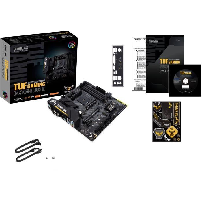 Carte mere - ASUS - TUF Gaming B450M-Plus II - AMD B450 - Emplacement AM4 micro ATX