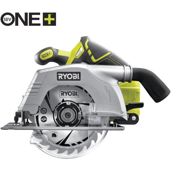 RYOBI - Scie circulaire 18V ONE+ - diam. 165 mm x 16 mm - 4 700 tr/min - Livrée avec 1 lame 24 dents - R18CS-0