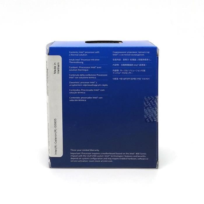 Processeur Intel Pentium Gold G5905 - INTEL - 2 coeurs / 3,5 GHz - Socket 1200 - 58W