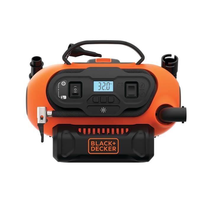 Gonfleur compresseur filaire ou sans fil - BLACK+DECKER - BDCINF18N-QS - 18V - 11 BARS/ 160 PSI - sans batterie