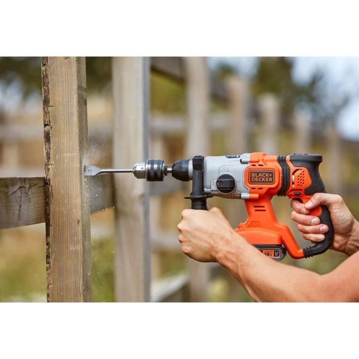 Perforateur sans fil - BLACK&DECKER - BCD900B-XJ - 18V - Avec foret béton 6mm - Sans batterie
